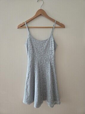 Streetwear Society Light Blue Lace Dress small